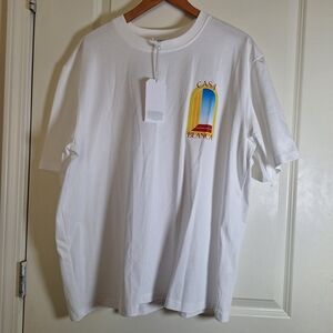 NWT Casablanca Tennis Club White and Multicolour L'Arche de Jour T-Shirt Size XL